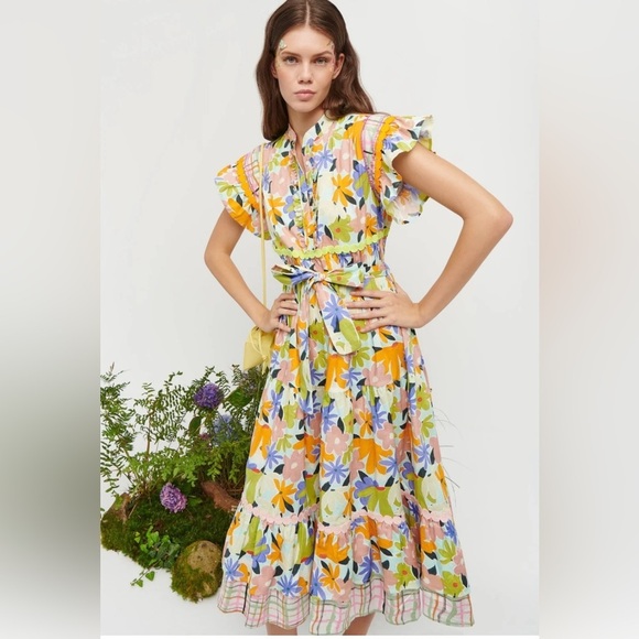 Celia B Floral Seren Midi Dress Womens XS NWT - Picture 14 of 14